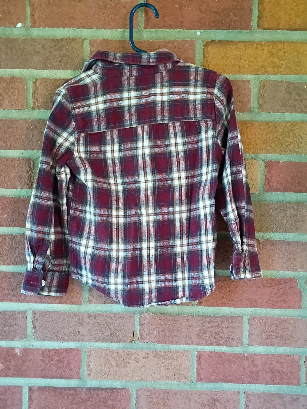 OshKosh B'gosh Burgundy and White Plaid Button-Down Shirt